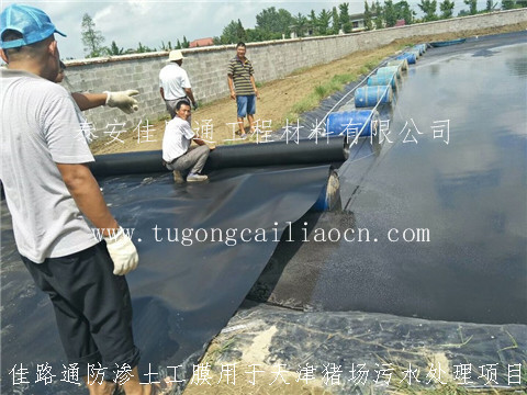 佳路通防渗土工膜用于天津猪场污水处理项目