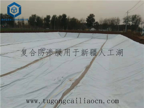 复合防渗膜用于新疆人工湖