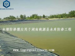 水塘防渗膜应用于湖南桃源县水库防渗工程
