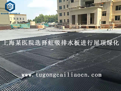 上海某医院选择虹吸排水板进行屋顶绿化